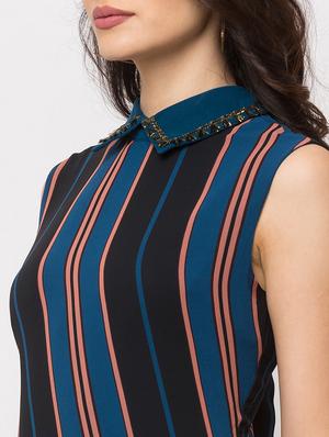 striped asymmetric dress - 17354971 - Standard Image - 5