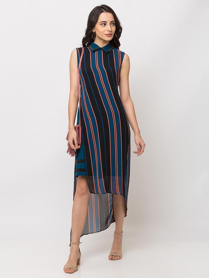 striped asymmetric dress - 17354971 - Zoom Image - 1