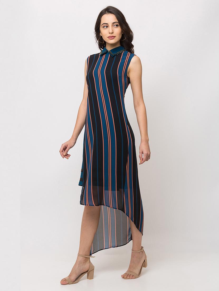 striped asymmetric dress - 17354971 - Zoom Image - 3