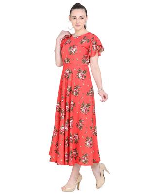 round neck floral flared dress - 17354980 - Standard Image - 2