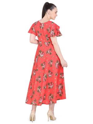 round neck floral flared dress - 17354980 - Standard Image - 3