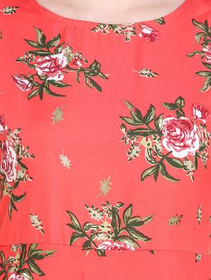 round neck floral flared dress - 17354980 - Standard Image - 4