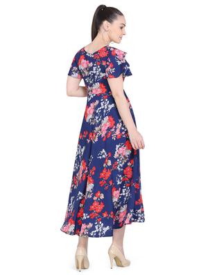 round neck floral flared dress - 17354982 - Standard Image - 3
