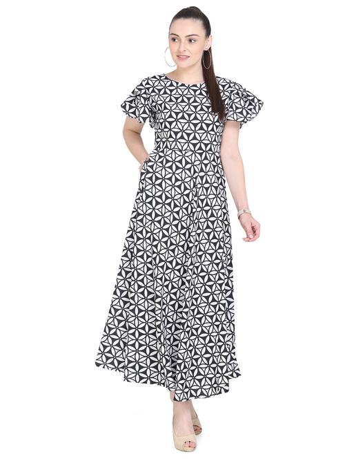 pocket detail geometric a-line dress - 17354985 - Standard Image - 1