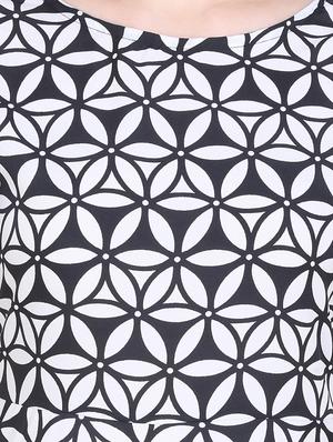 pocket detail geometric a-line dress - 17354985 - Standard Image - 4