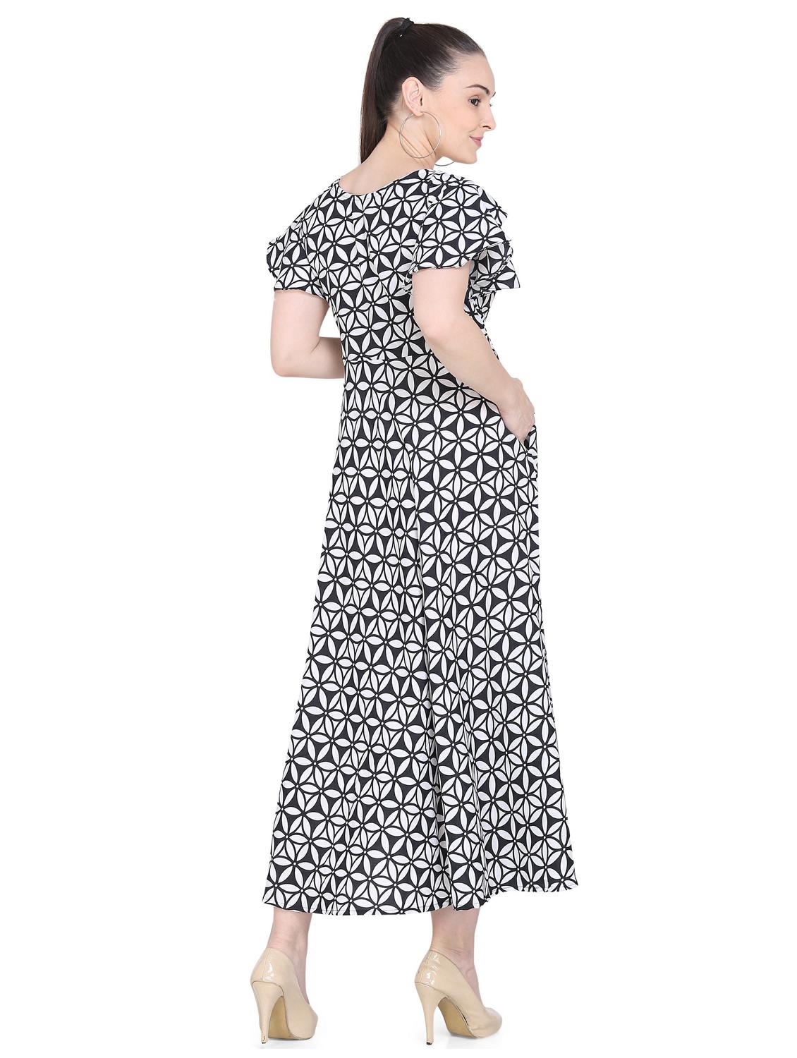 pocket detail geometric a-line dress - 17354985 - Zoom Image - 3
