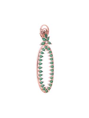 green brass drop earring - 17355009 - Standard Image - 3