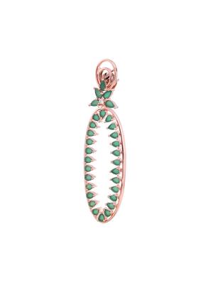 green brass drop earring - 17355009 - Standard Image - 4