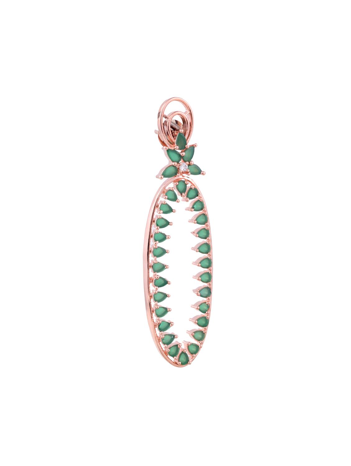 green brass drop earring - 17355009 - Zoom Image - 3