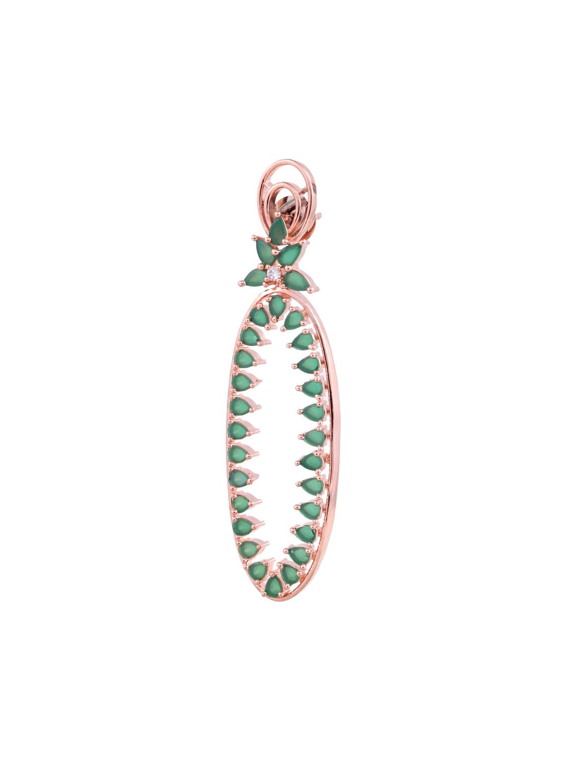 green brass drop earring - 17355009 - Zoom Image - 4