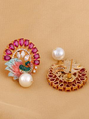 multi colored brass studs earring - 17355017 - Standard Image - 2