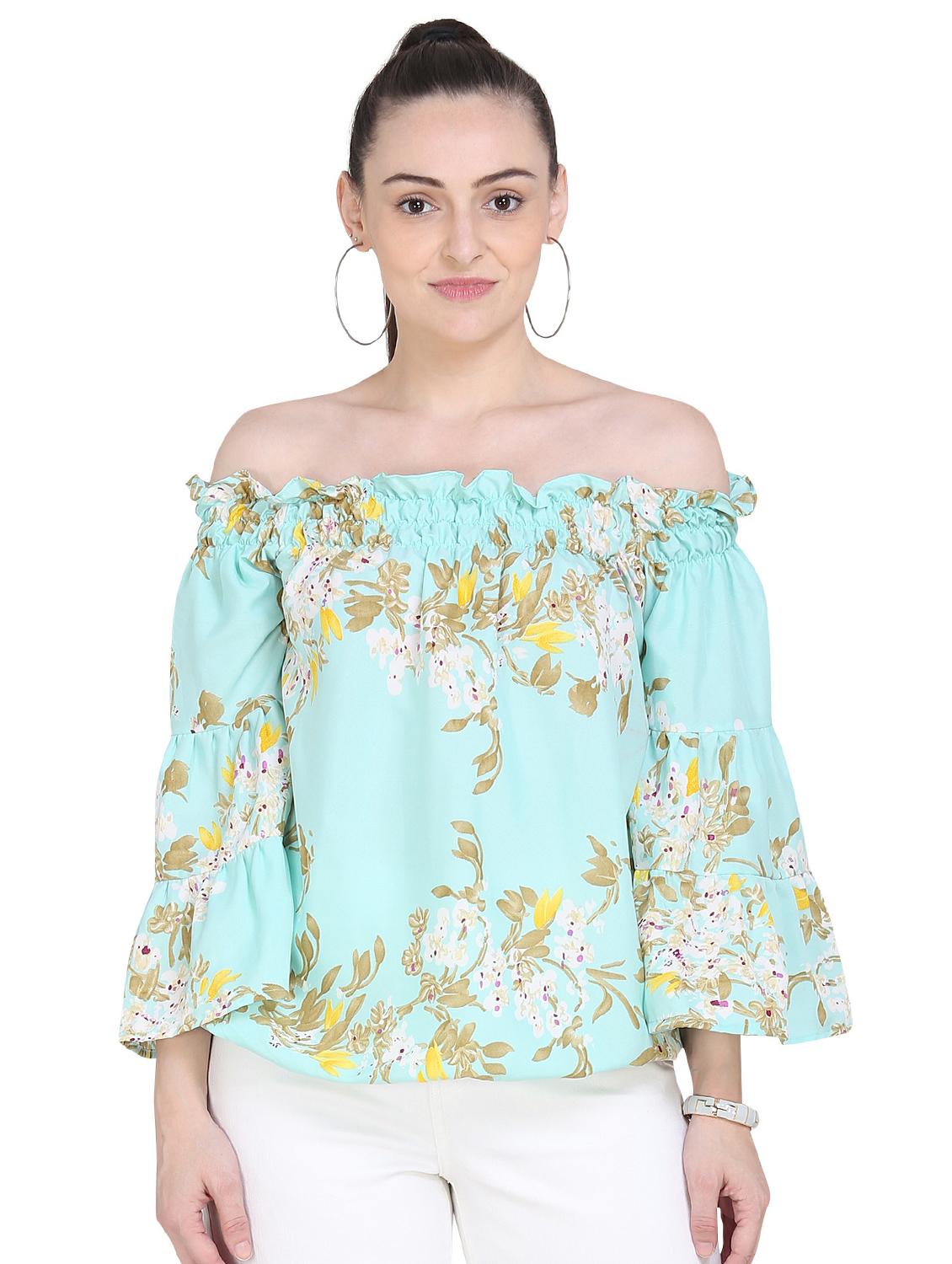 off shoulder floral top - 17355056 - Zoom Image - 1