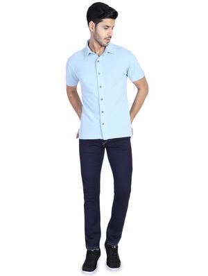 light blue solid casual shirt - 17355138 - Standard Image - 4