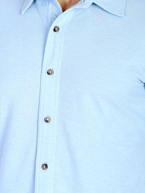 light blue solid casual shirt - 17355138 - Standard Image - 5