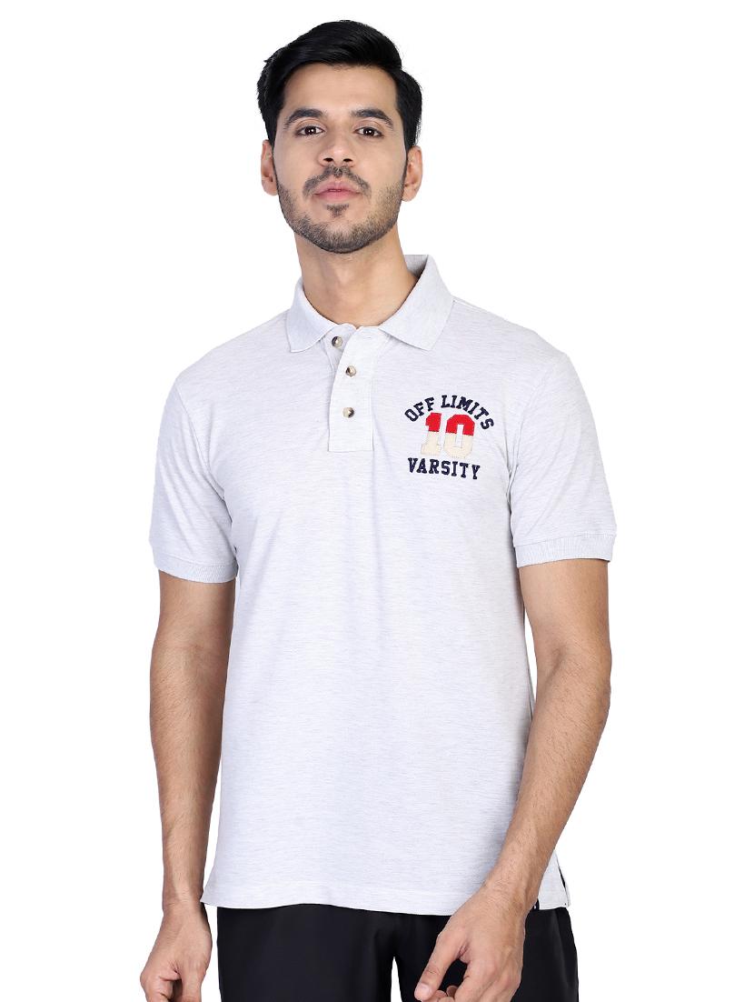white printed polo t-shirt - 17355149 - Zoom Image - 1