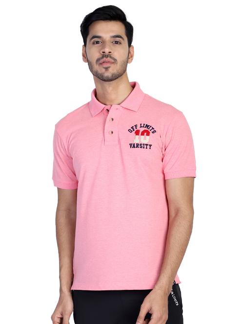 pink printed polo t-shirt - 17355150 - Standard Image - 1