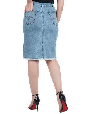 frayed hem denim skirt - 17355259 - Standard Image - 3