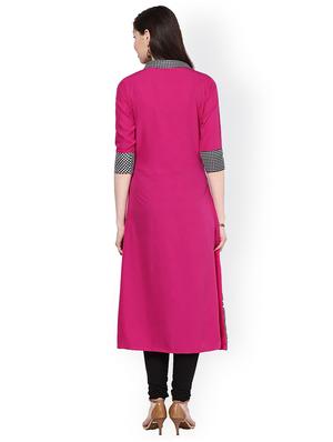 checkered a-line kurta - 17355433 - Standard Image - 3