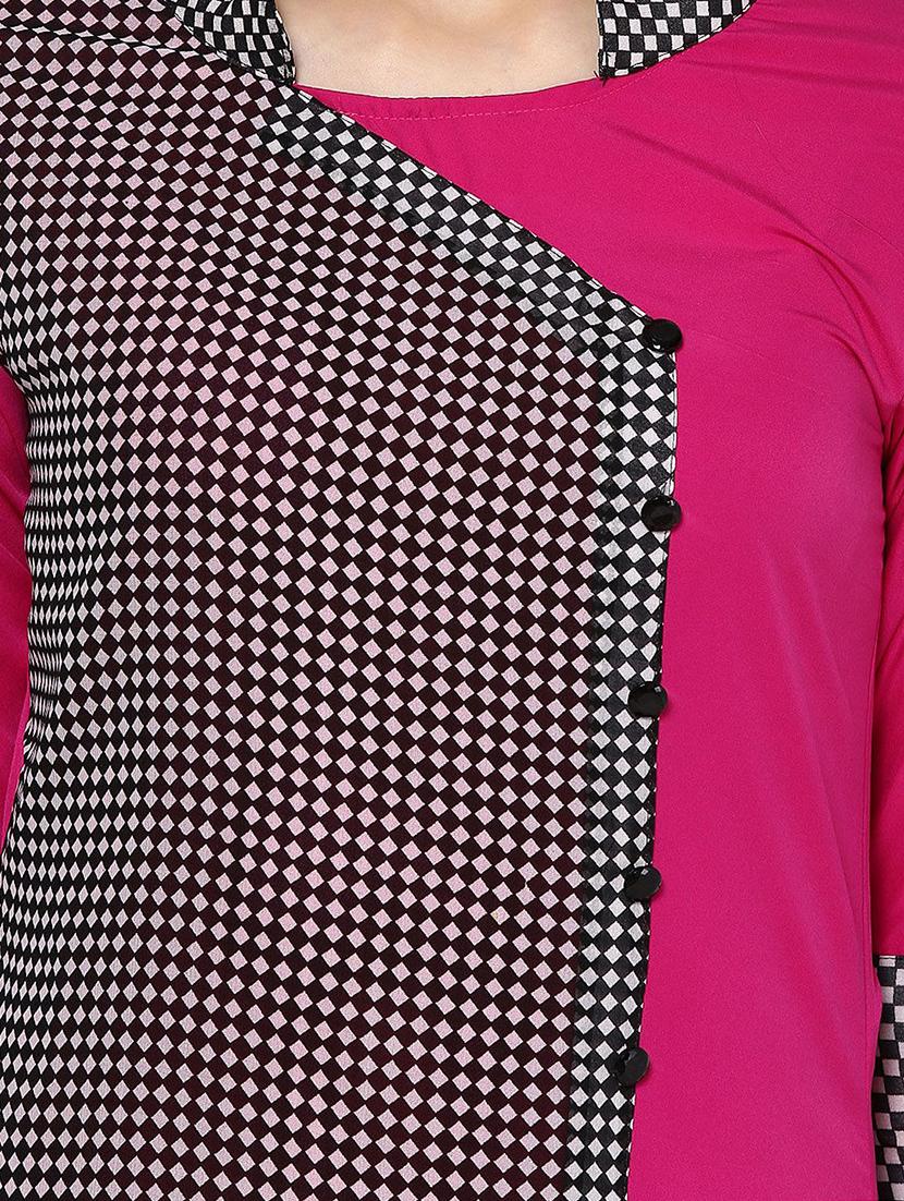 checkered a-line kurta - 17355433 - Zoom Image - 4