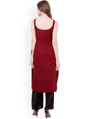 solid straight kurta - 17355438 - Standard Image - 3