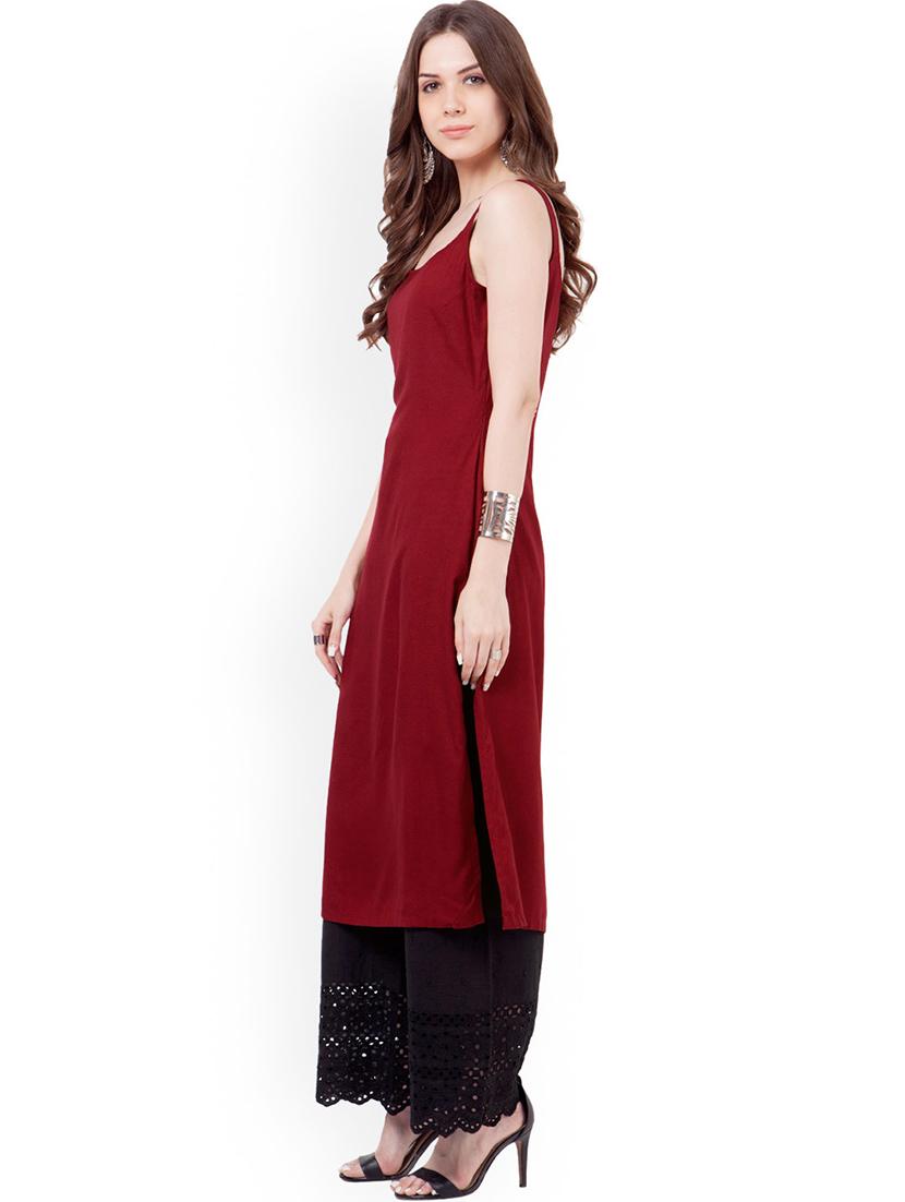 solid straight kurta - 17355438 - Zoom Image - 2