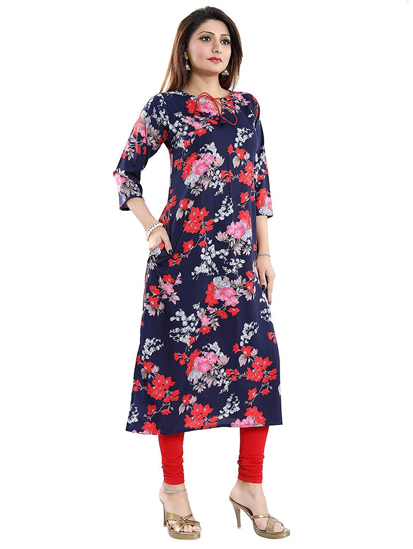 floral a-line kurta - 17355444 - Zoom Image - 1