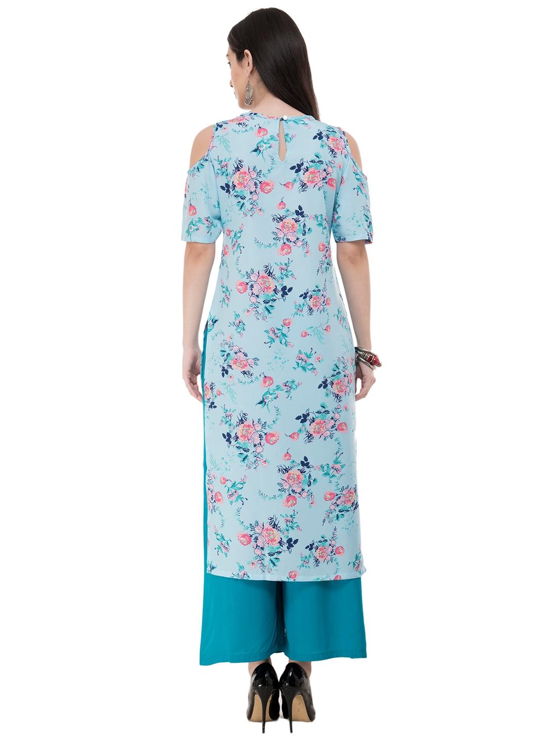 floral straight kurta - 17355456 - Zoom Image - 3