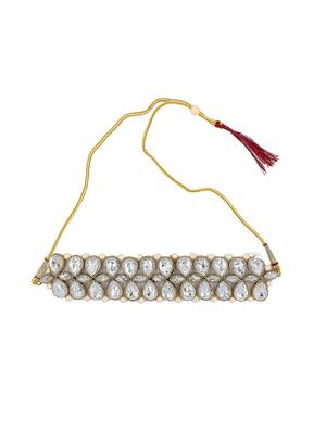 white gold plated choker and earring - 17355569 - Standard Image - 2