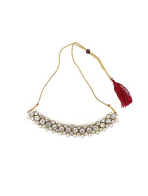 white gold plated choker and earring - 17355570 - Standard Image - 2
