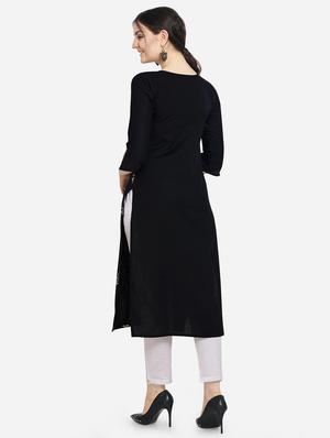 foil print straight kurta - 17355616 - Standard Image - 3