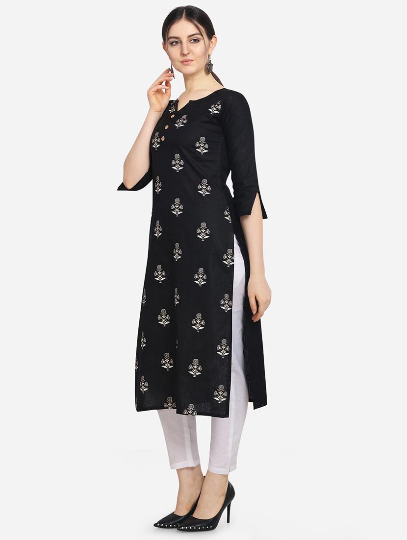 foil print straight kurta - 17355616 - Zoom Image - 2