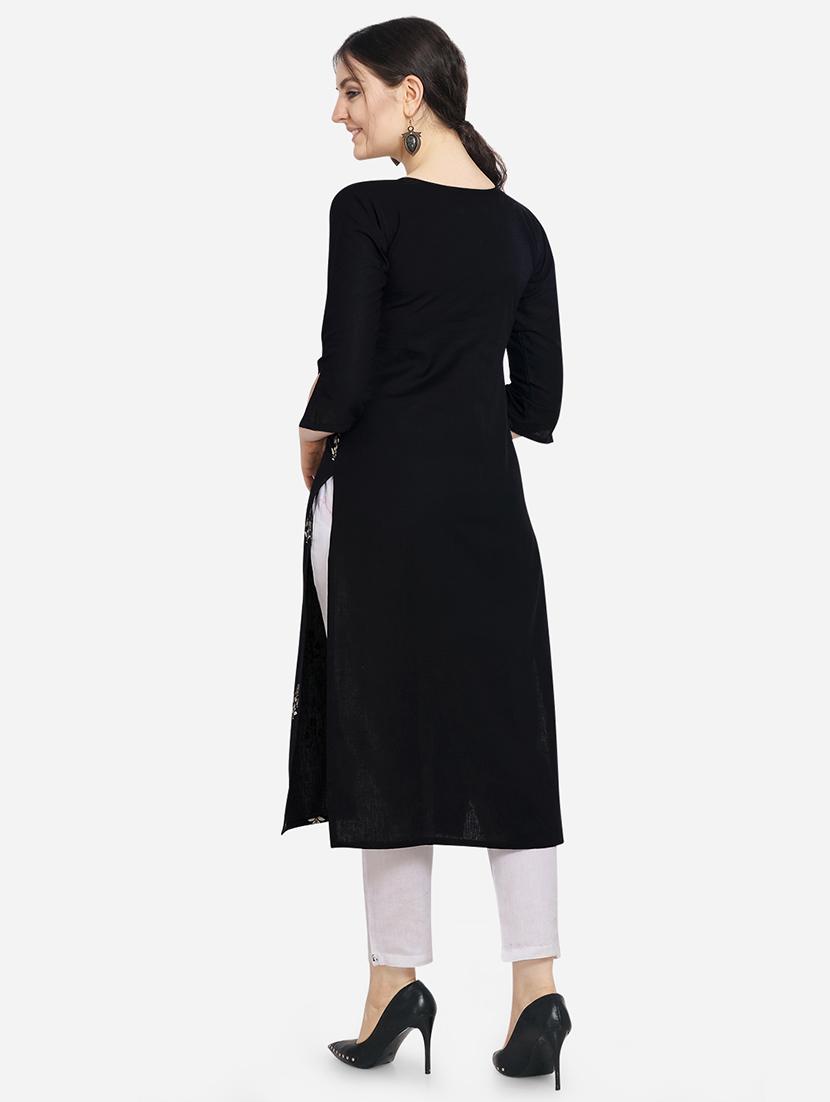 foil print straight kurta - 17355616 - Zoom Image - 3