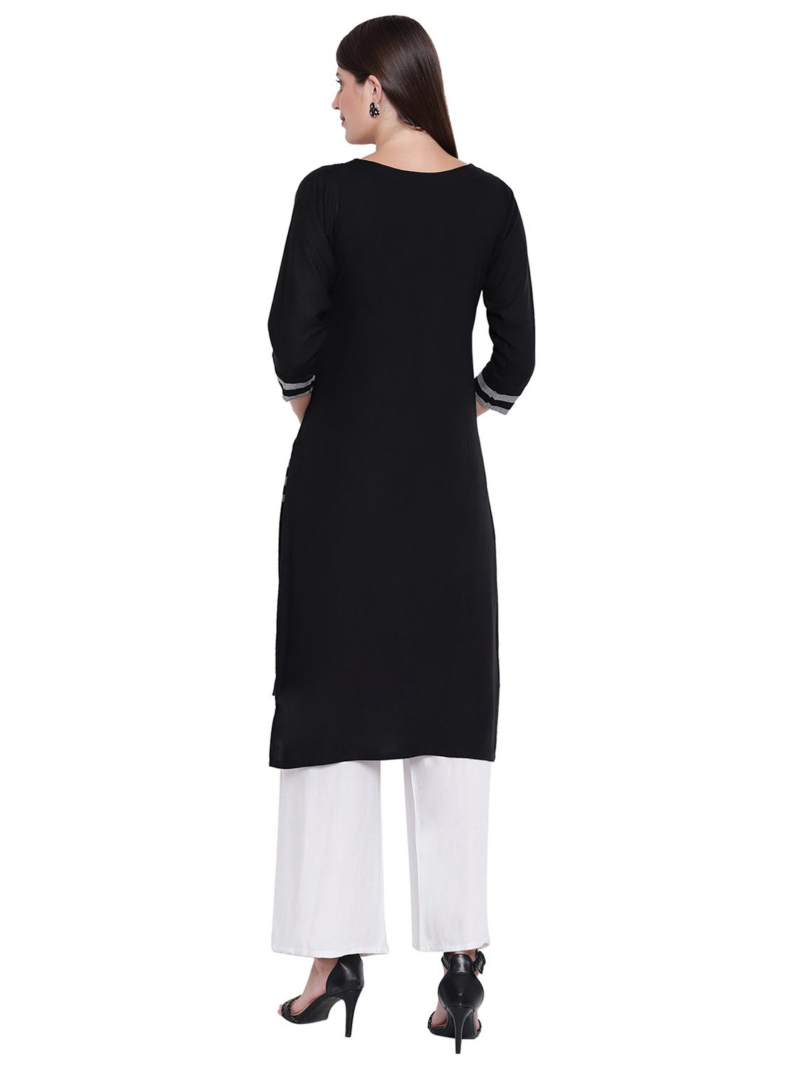 striped straight kurta - 17355624 - Zoom Image - 3