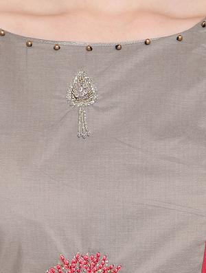 solid embroidered flared kurta - 17355645 - Standard Image - 4