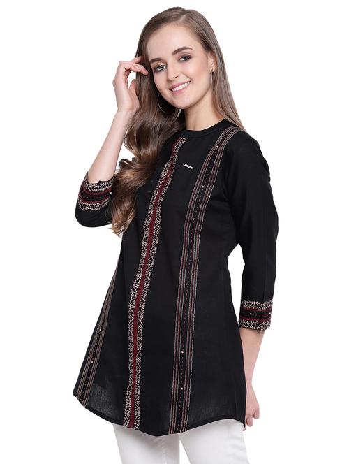 embroidered a-line kurti - 17355653 - Standard Image - 1