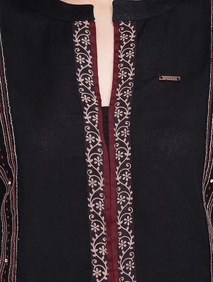 embroidered a-line kurti - 17355653 - Standard Image - 4