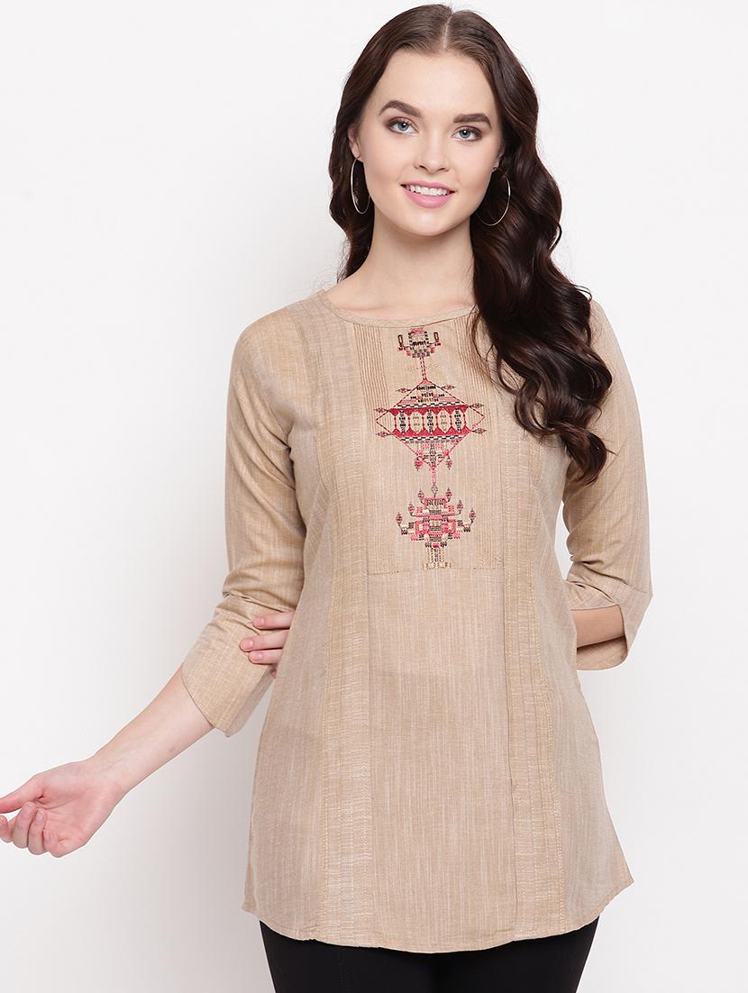 embroidered a-line kurti - 17355667 - Zoom Image - 1