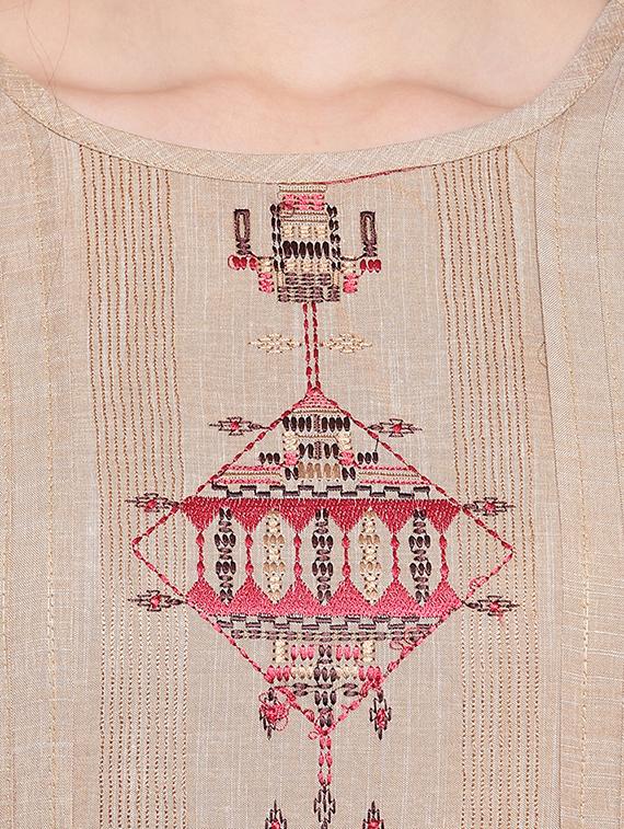 embroidered a-line kurti - 17355667 - Zoom Image - 4