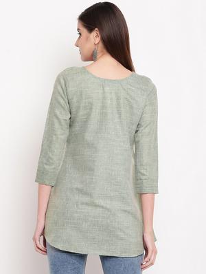 embroidered a-line kurti - 17355671 - Standard Image - 3