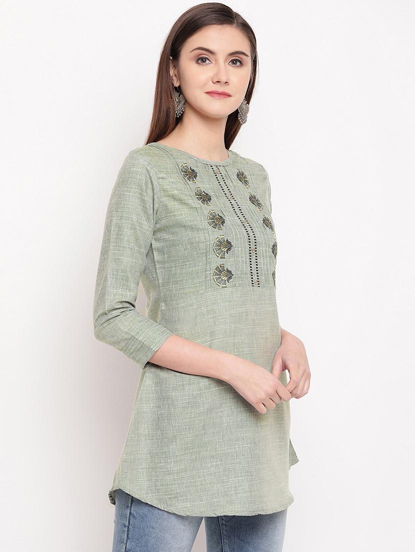 embroidered a-line kurti - 17355671 - Zoom Image - 2