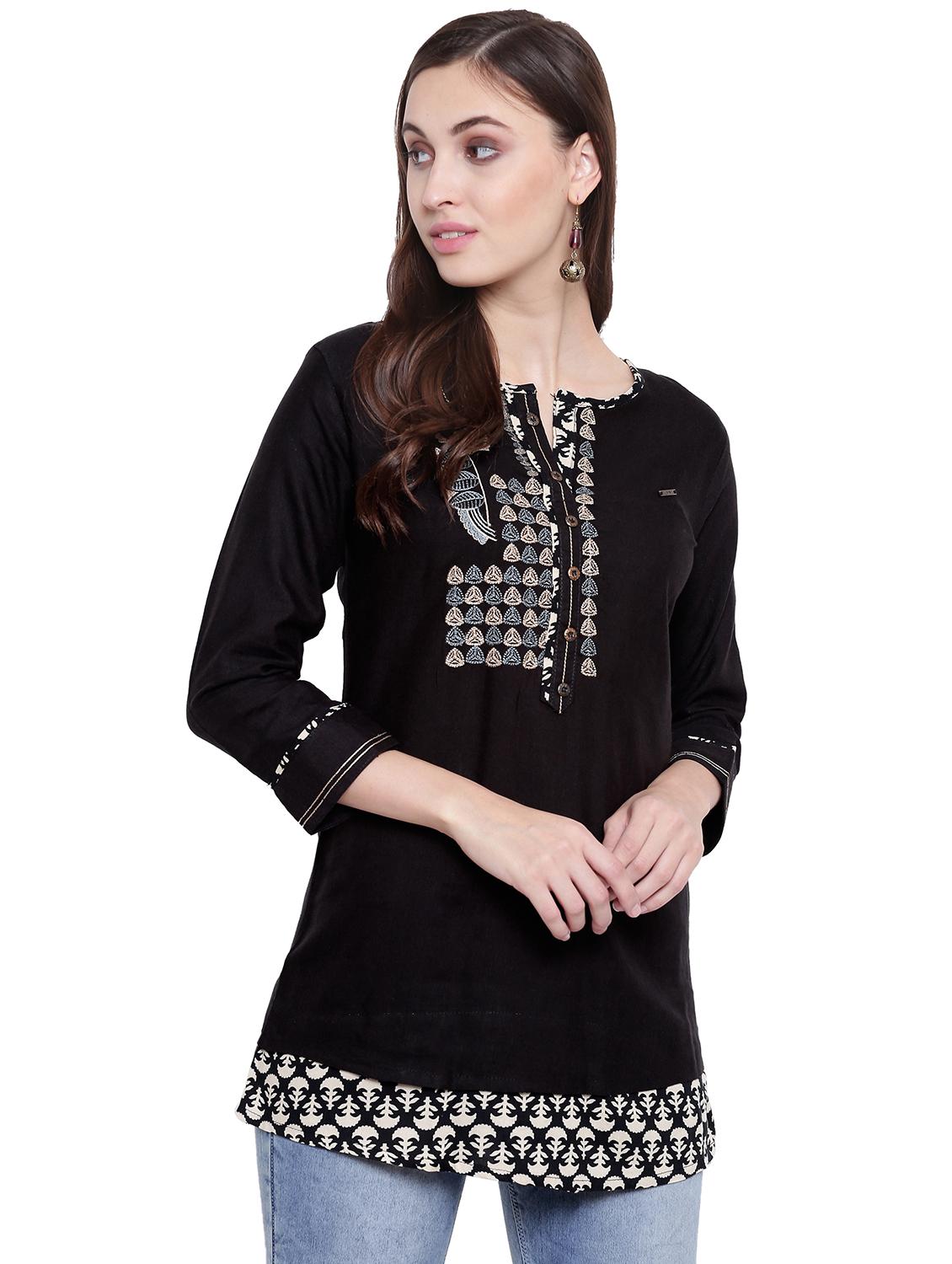 embroidered a-line kurti - 17355685 - Zoom Image - 1