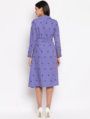 tie front striped dress - 17355780 - Standard Image - 2