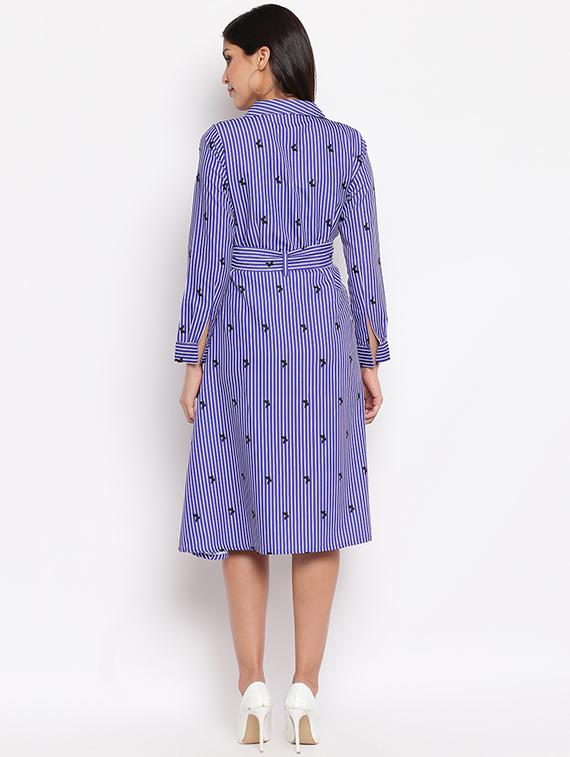 tie front striped dress - 17355780 - Zoom Image - 2