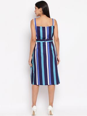 tie front striped dress - 17355781 - Standard Image - 2