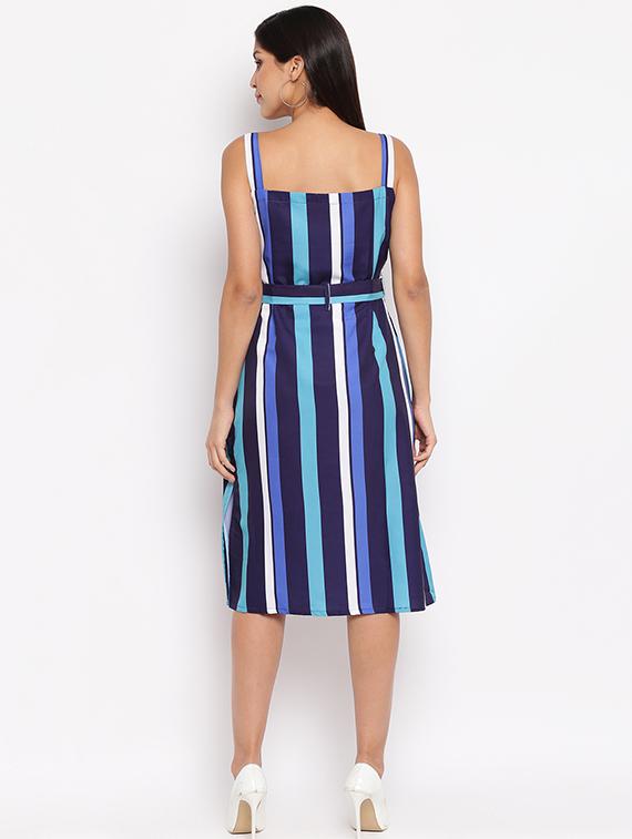 tie front striped dress - 17355781 - Zoom Image - 2