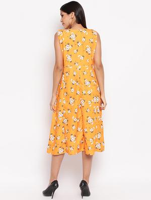 ruffle detail floral a-line dress - 17355783 - Standard Image - 2