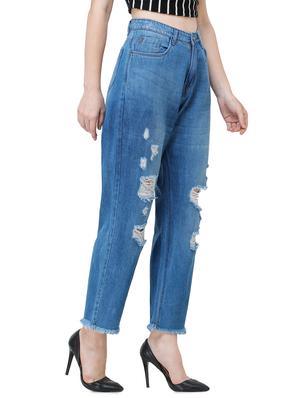 high rise ripped boyfriend jeans - 17356088 - Standard Image - 3