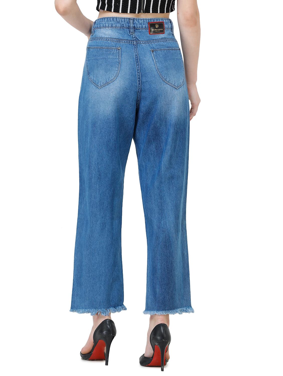 high rise ripped boyfriend jeans - 17356088 - Zoom Image - 4