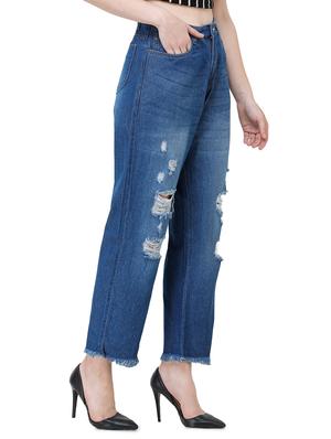 high rise ripped boyfriend jeans - 17356089 - Standard Image - 2