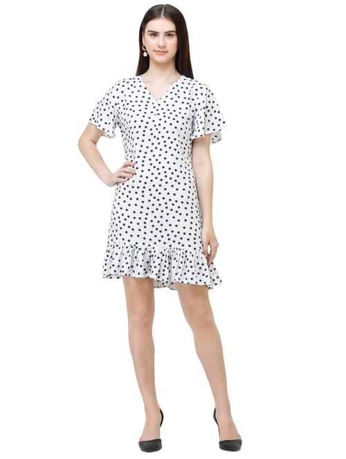 gathered hem polka dot dress - 17356118 - Standard Image - 1